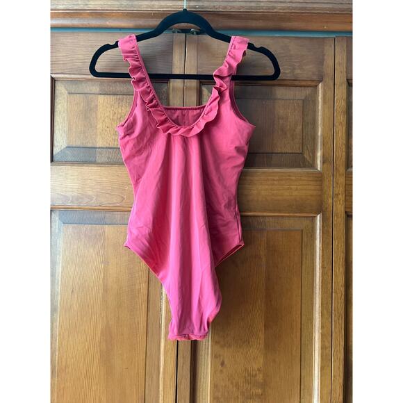 NWT Andie Women's The Hydra One Piece Swimsuit Ruffle Rosette Pink Size S - Picture 6 of 14